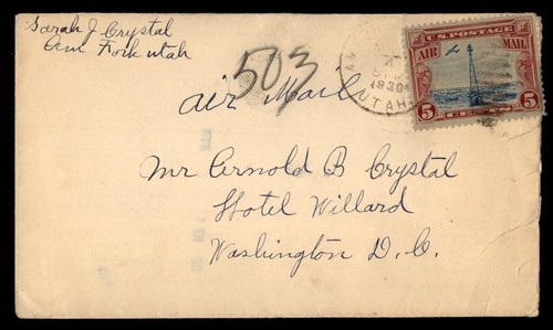 Mayfairstamps US 1930 Am Fork to WA DC Air Mail Cover aar_81111
