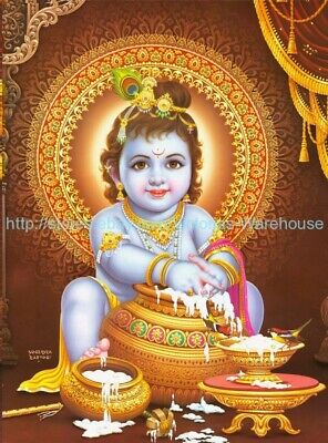 home accessories large krishna ladoo gopal paper poster | eBay