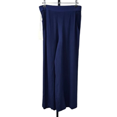 Aritzia Wilfred Faun Tie Back, Wide Leg, Ankle Pants, in Navy, Size Medium NWT - Picture 2 of 10