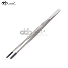 Tweezers Rubber Pvc Coated Tips 12" Forceps Steam Ultrasonic Cleaning S.Steel