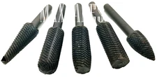 5 Pc Rasp File Alloy Steel Set 1/4" Rotaty Bit for Metal, Wood, and Plastic