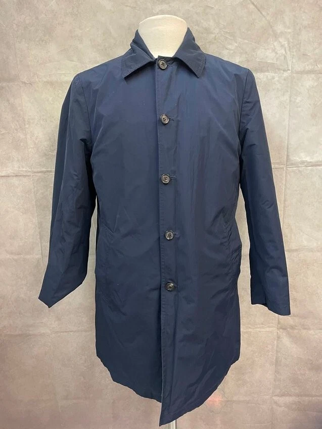 Abrigo para hombre Luigi Borrelli azul marino un pecho talla 48 Foto 2 de 4
