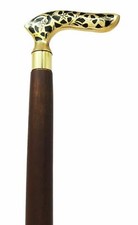 Style Victorian Cane Wooden Walking Stick gift Derby Design Brass Handle Antique