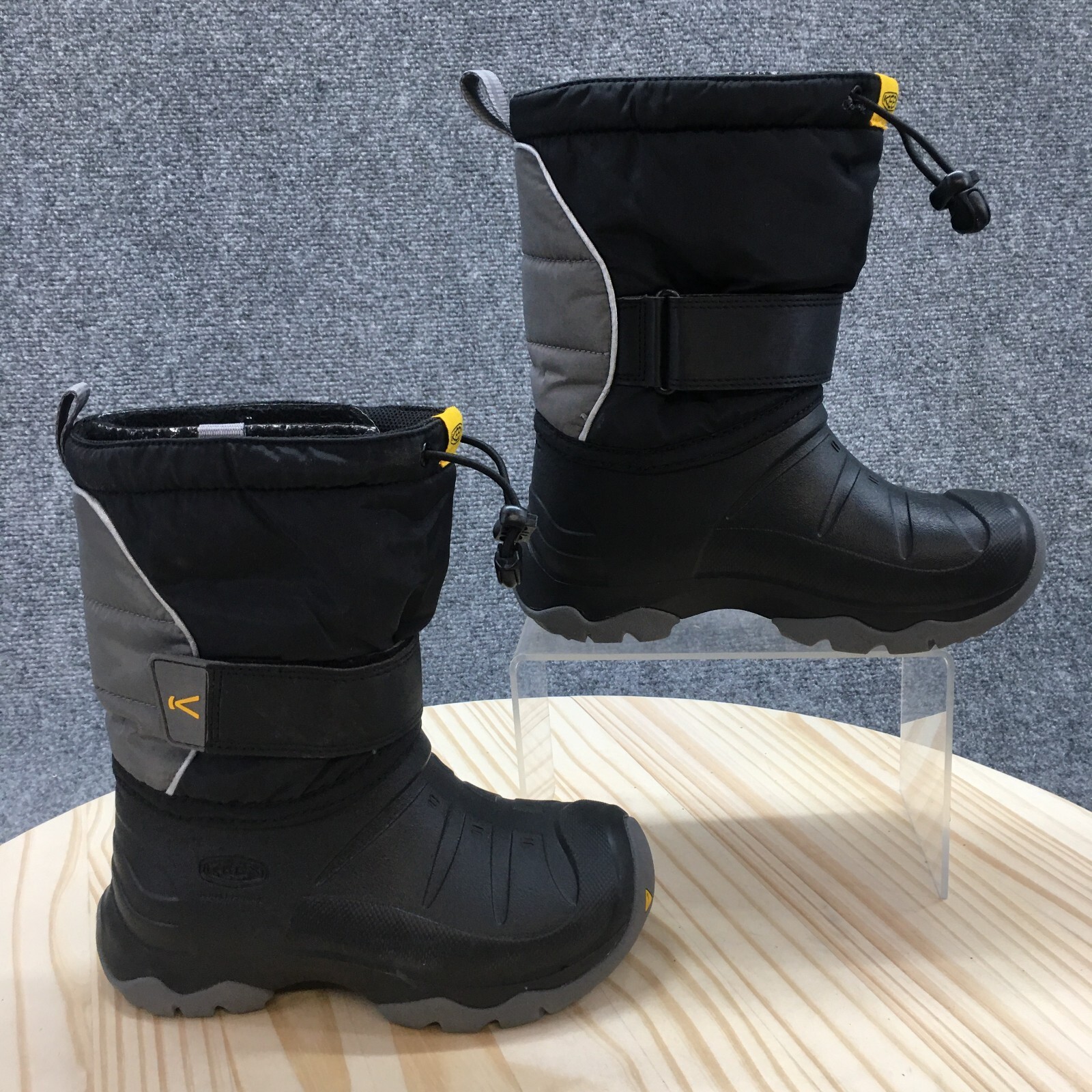 Stivali impermeabili Keen Youth 1 Lumi II neri cinturini punta tonda logo 1023710