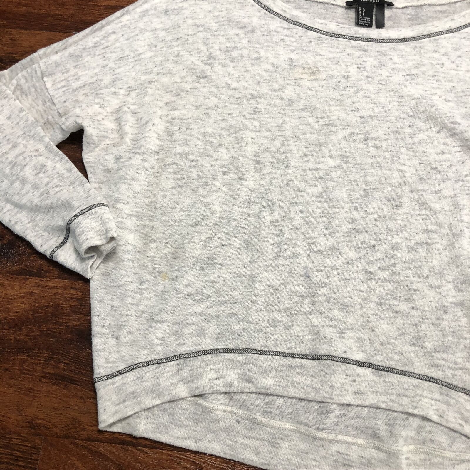 FOREVER 21 Pullover Round Neck Gray Basic T-Shirt… - image 7