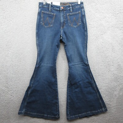 #ad #ad Wrangler High Rise Flare Denim Jeans Womens 28x32 Cowgirl Bell Bottom Trumpet $45.09