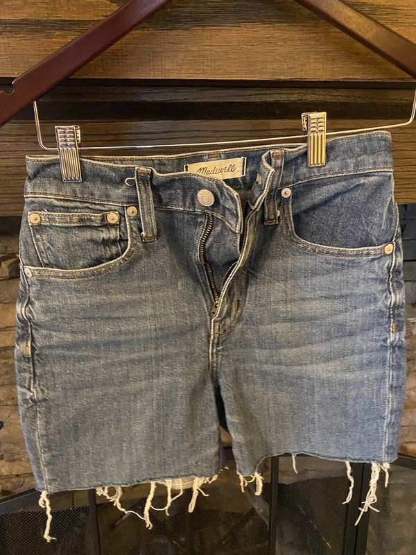 Madewell Jeans Shorts Womens 24 High Rise Slim Boy Jeans Denim Cutoff Med Wash