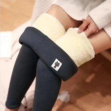 Casual Warm Winter Solid Pants Soft Clouds Fleece Leggings for Women Winter New