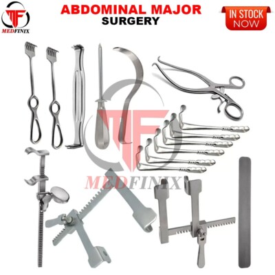 Retractor Instrument Set of 17pcs Basic Abdominal Major Surgery General Nasal