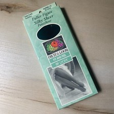 NWT VTG Fruit of the Loom Black Lycra 1X Pantyhose fuller figure sandalfoot