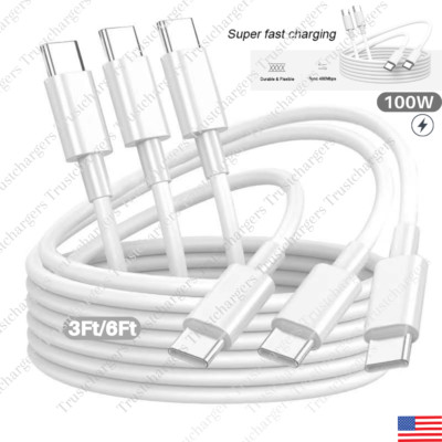 Type C 100W Cable USB C To USB C Fast Charging Cord For iPad MacBook Air Samsung