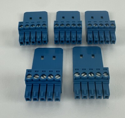 Extron 5-Pin Blue Phoenix Connector With Cable Rest, Lot of 5 10