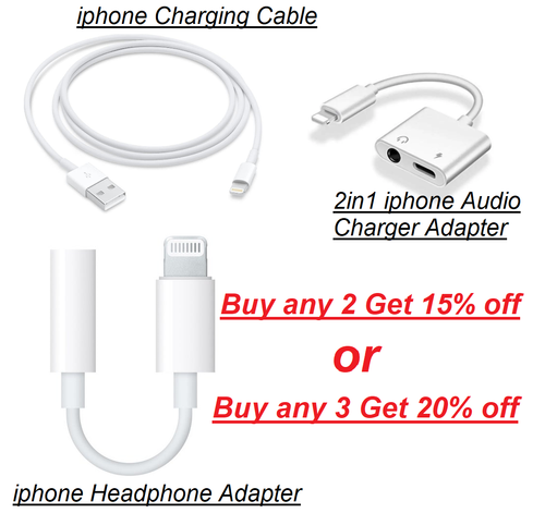 2in1 Adapter Splitter Audio Ohrhörer AUX Ladekabel für iPhone 7 8 11 12 x XS
