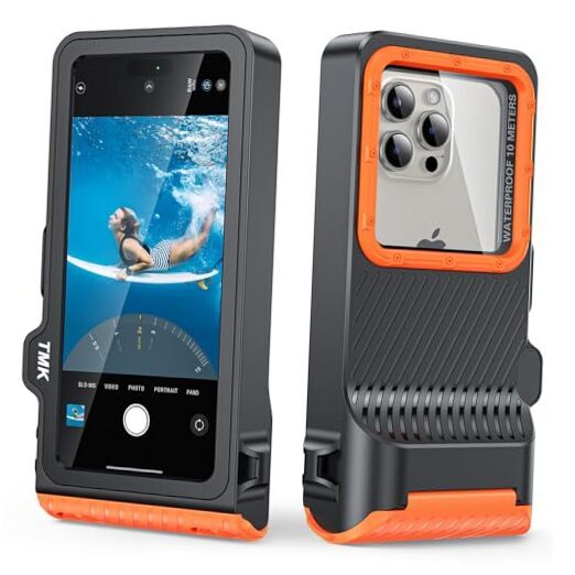 Professional Waterproof Phone Case with Lanyard Supports Touch Screen, Orange
