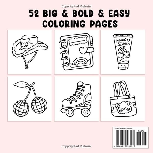 Cute & Groovy: Coloring Book for Adults and Kids, Bold and Easy, Simple and Big - Picture 2 of 12