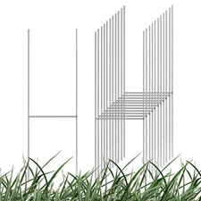 Yard Sign Stakes, 15"x6" Metal H Stakes, Lawn Sign Holder, Sign H Frame, 12pcs