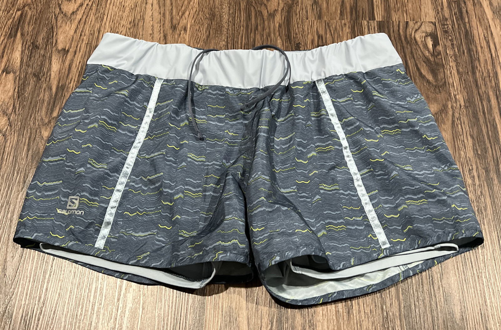 Pantaloncini da corsa Salomon donna pelle avanzata attivi grigio secco cerniera taglia L