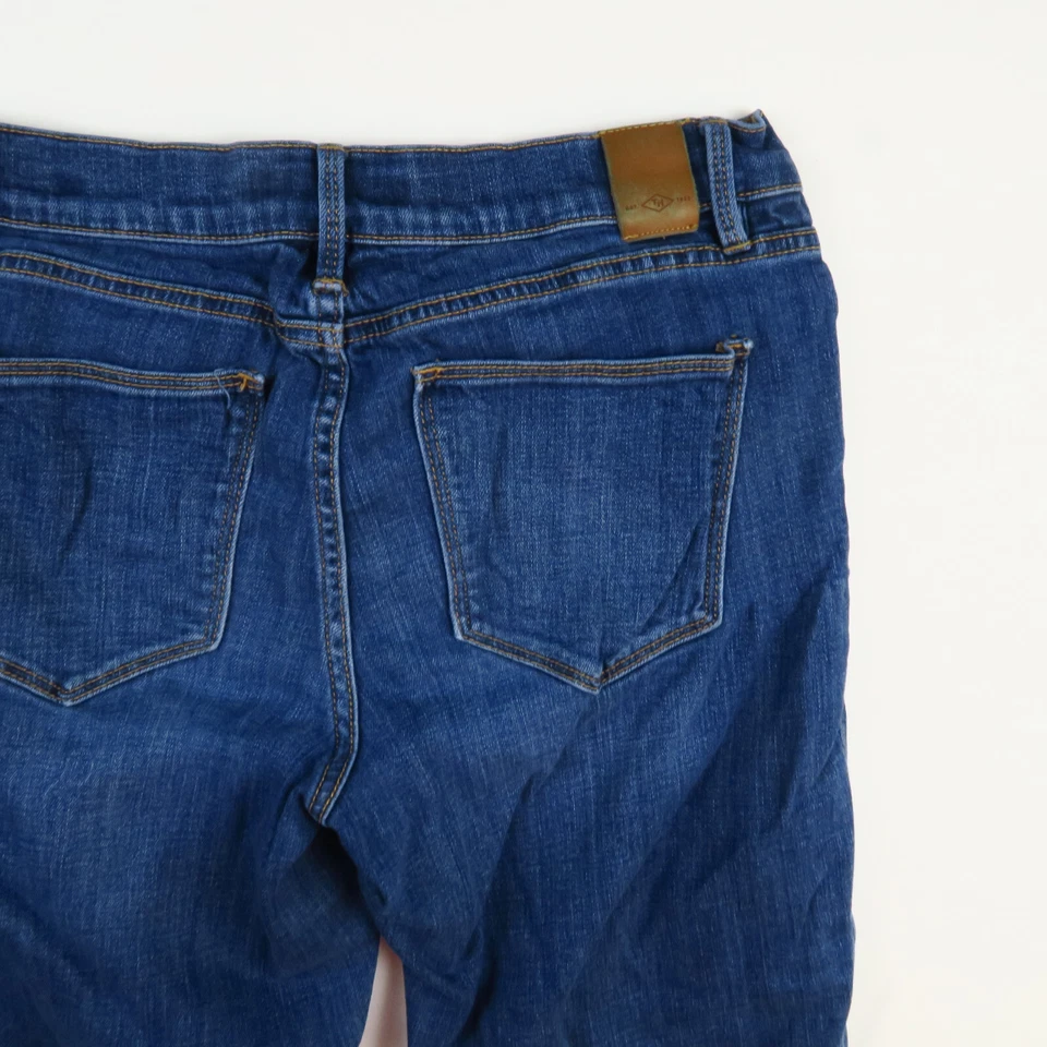 Jeans feminino Tommy Hilfiger Tribeca crop listra vermelha/branca/azul tamanho 6x22 praia - Imagem 3 de 4