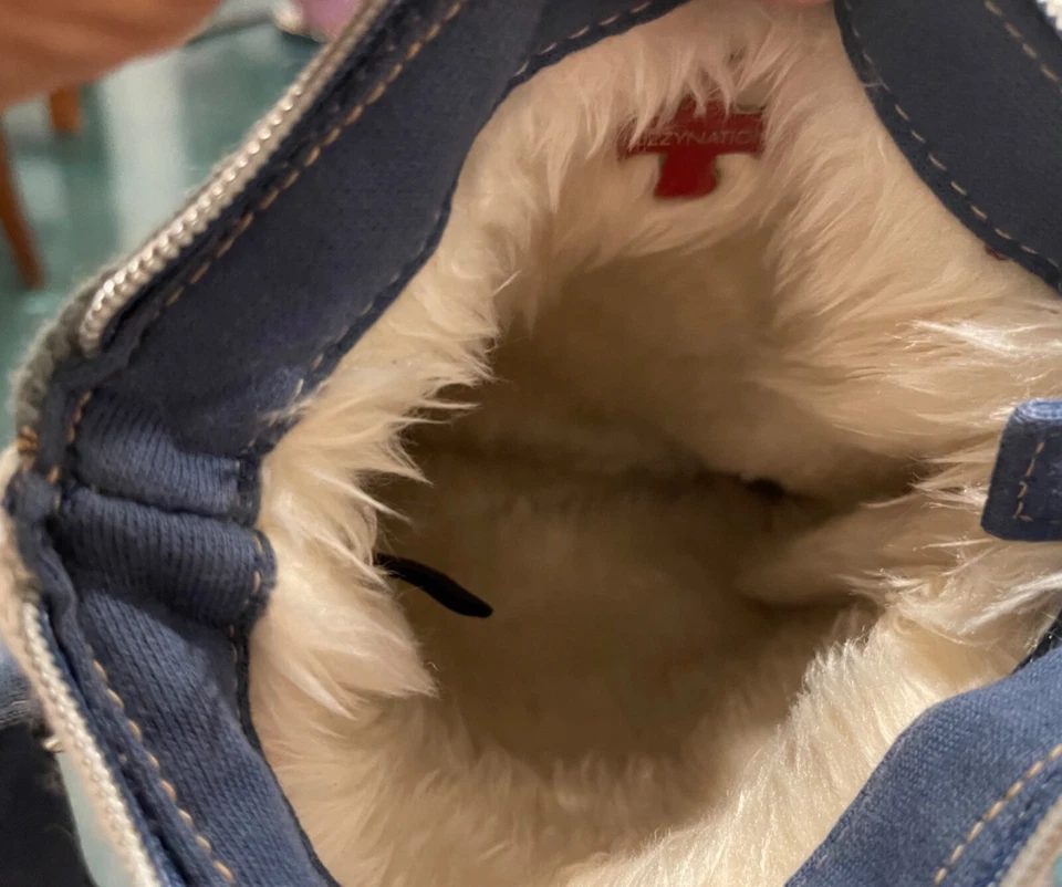 Fuzzy Nation терьер сумка через плечо меховой интерьер новый - Изображение 3 из 4