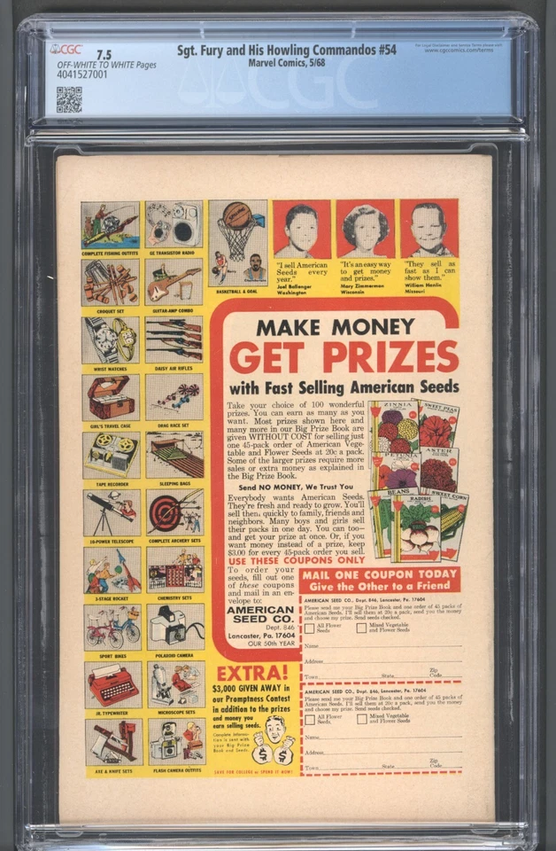 Sgt. Fury and His Howling Commandos #54 (Marvel Comics) CGC 7.5 - Image 2 of 2