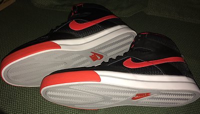 Rare Nike Delta Force High AC Black Red Basketball Sneakers 