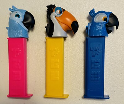 RIO 2 - PEZ Dispensers - Set Of 3 Parrots - Retired (2014)