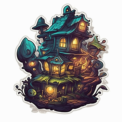 Haunted House Sticker, Scary Decal Sticker, Decal for Car Truck Window Bumper