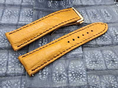 24mm/20mm Ostrich Leather Watch Band  Exotic leather Minimalist Design