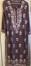 New Indian Lukhnavi Grayish Purple Kurti Heavy Embroidery Chest Size 40 Large