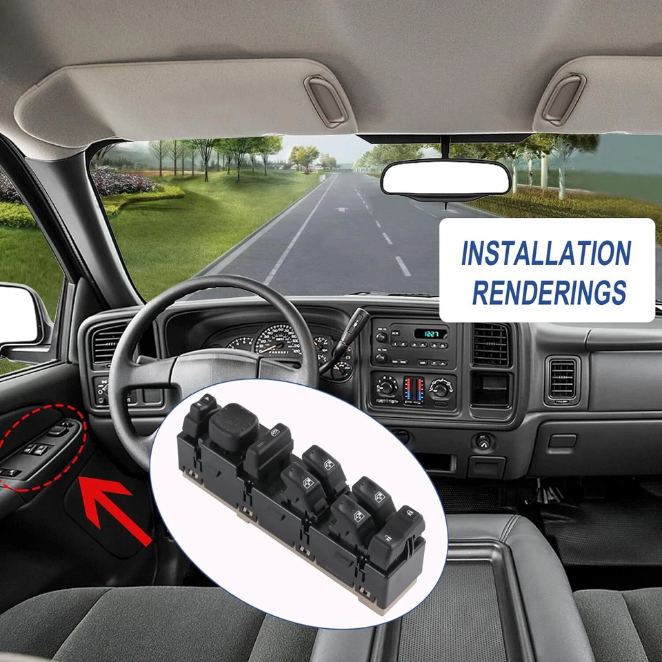 15883320 Front Driver's Left Side Power Window Switch Black for Chevy Silverado Foto 4 de 4