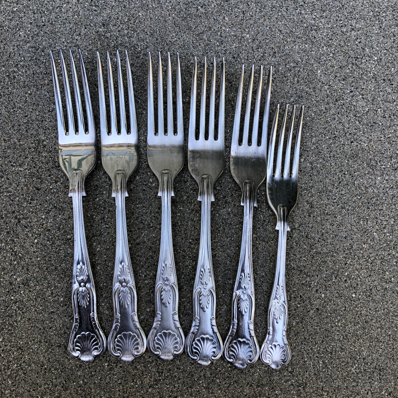 LOT OF 6 EPNS A1 SHEFFIELD ENGLAND Silver Plated Table Forks Kings