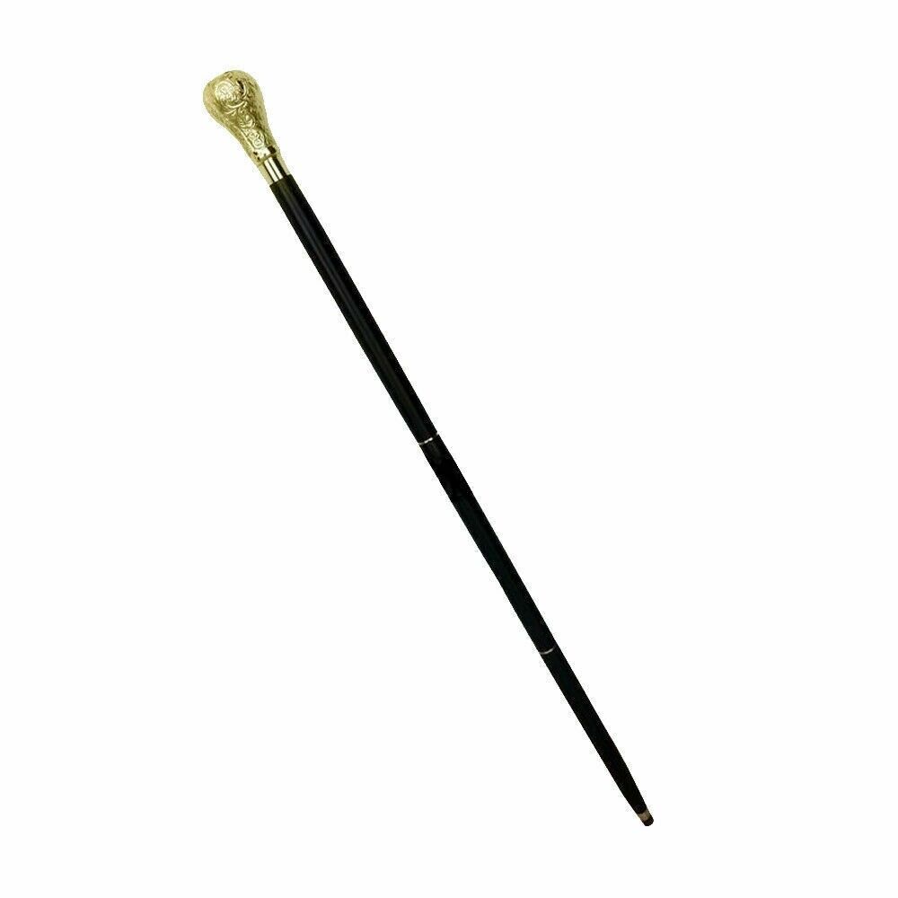 Vintage Silver Ball Handle Victorian Wood Cane Vintage Silver Ball Handle Victorian Wood Cane