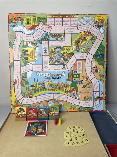 Little Noddy’s Taxi Board Game Parker Brothers 1956 90% Complete Vintage