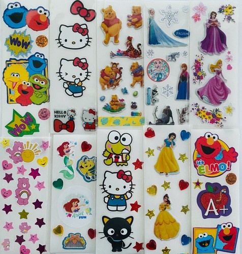 100+ Mxd STICKERS, MARVEL HELLO KITTY Winnie the Pooh FROZEN Care Bears Pokemon