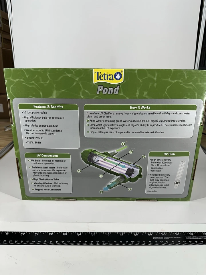 Clarificador UV Tetra Pond GreenFree 9W ~ Modelo UVC-9 ~ 1800 galones ~ ¡NUEVO!! Foto 2 de 4