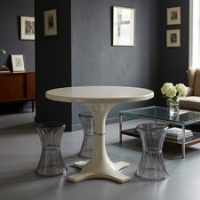 Tavolo Kartell '4993' Design Castelli Ferrieri Gardella Resina Bianca Anni 60