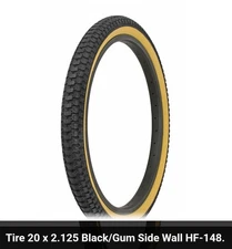 NEW DURO 20x 2.125 BLACK/GUMWALL SNAKE BELLY BMX BICYCLE TIRE (Blue Wall Also)