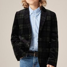 NWT Crewcuts Boys' Ludlow Party Blazer in Velvet Blackwatch Size 8