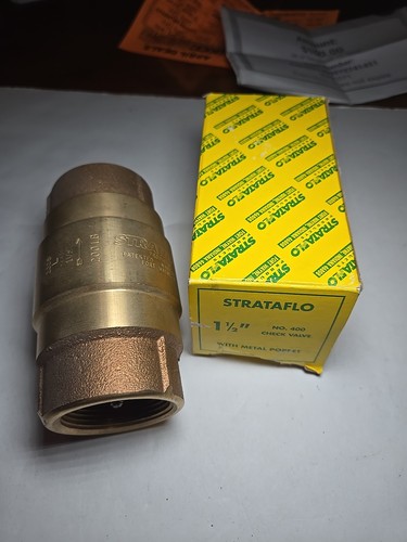 Strataflo No. 400 1-1/2" Brass Check Valve with Metal Poppet- NOS