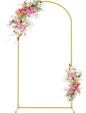 6.6FT Arch Backdrop Stand Gold Metal Wedding Arch Backdrop Stand