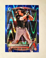 Slade Caldwell 2025 1st Bowman Chrome BLUE RayWave REFRACTOR 147/150 Raw RC Y6