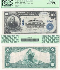 1902 $10 Montana, Great Falls Charter 4541 PCGS VF-30 PPQ