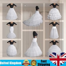 UK-WEDDING BRIDAL DRESS PROM PETTICOAT HOOPS UNDERSKIRT CRINOLINE REGULAR WAIST