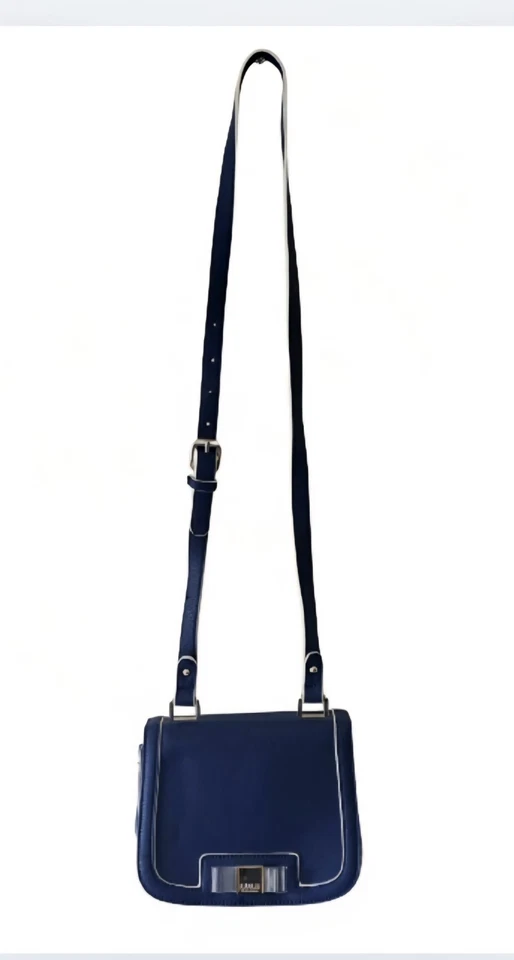 Сумочка через плечо LULU Lulu Guinness темно-синяя искусственная кожа с белой отделкой наплечная сумка - Изображение 3 из 4