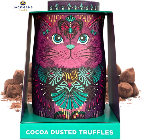 Monty Bojangles Cocoa Dusted Chocolate Truffles Cat Tin (Violet 135g, Violet