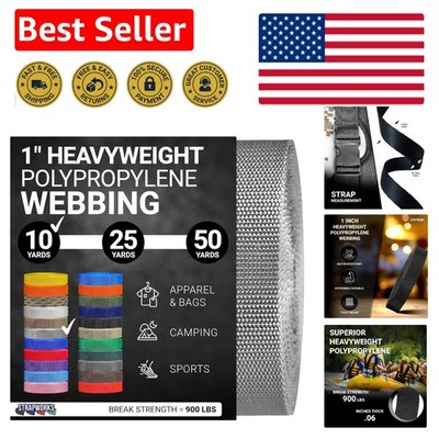 Versatile Heavyweight Poly Strapping - 10 Yards, 900 lb Capacity for Outdoor Use