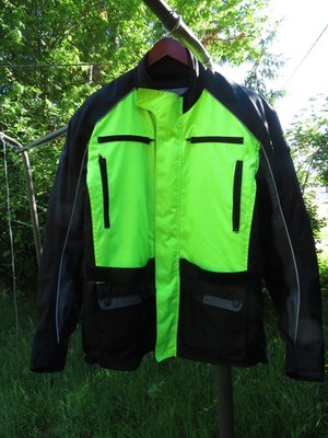 BILT BLW41 XL Motorcycle Jacket Protective Padding Removable Vest Black HiViz
