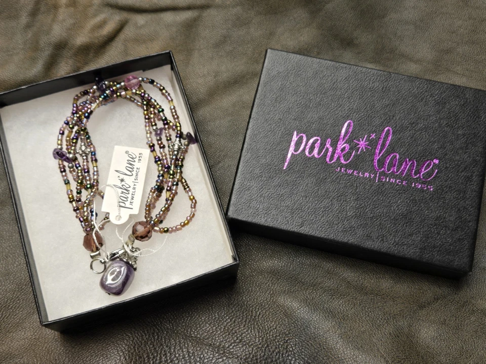 Pulseira de contas de vidro ametista genuína Park Lane Rock On - Imagem 3 de 3