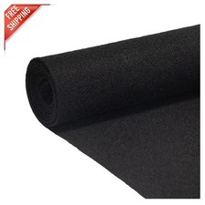 Durable Polyester Carpet - 72" x 43" Non-Woven Black Fabric for Versatile Use