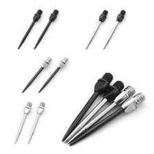 12 PCS Conversion Steel Dart Tips 2BA Thread Metal Needles 1.3" Length Flat Head